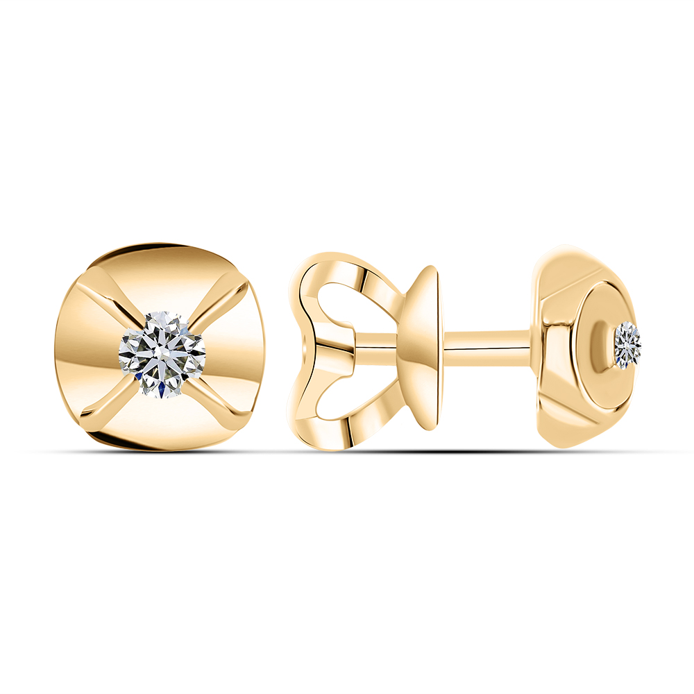 Серьги Пусеты из красного золота с камнями Бриллиант