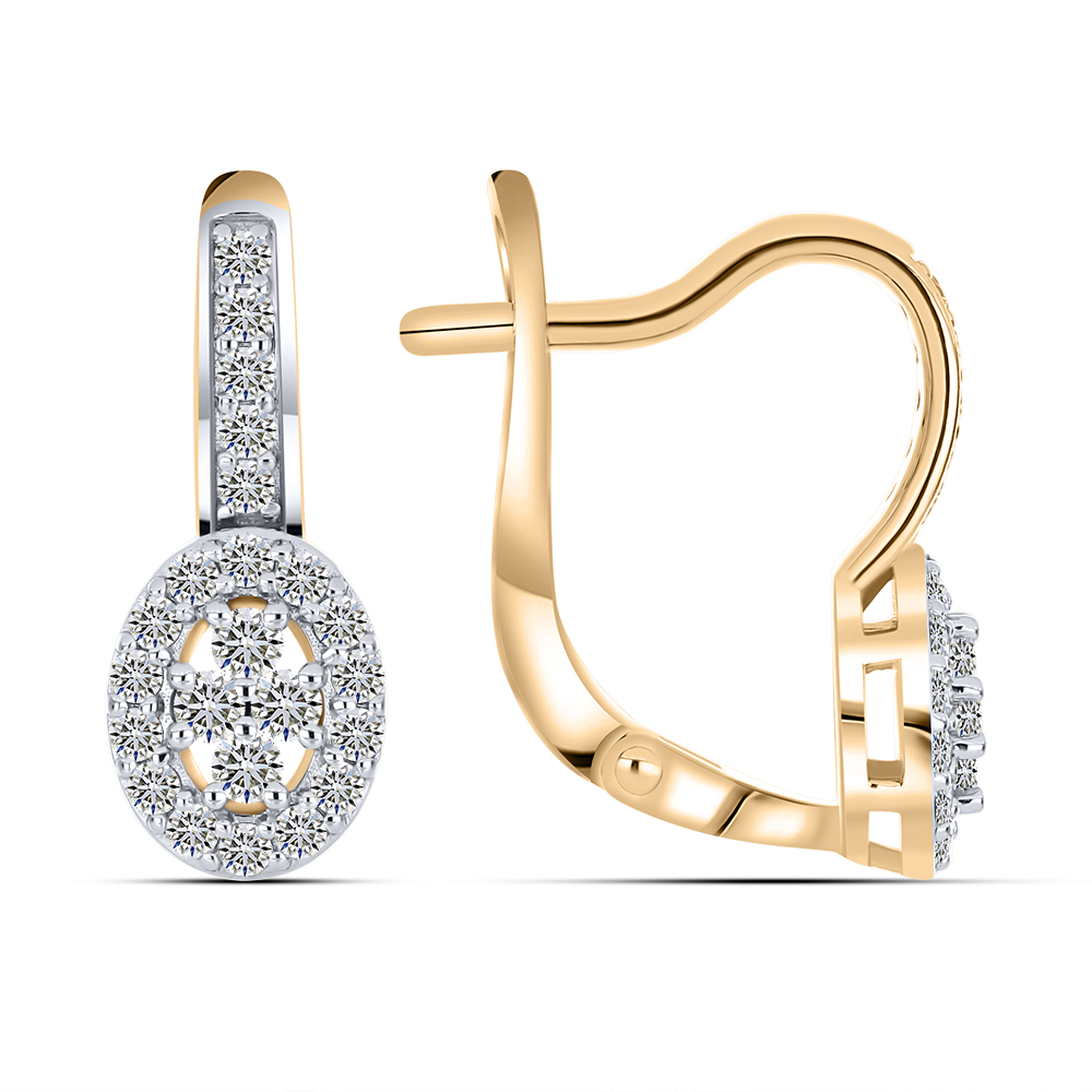 Серьги из красного золота с камнями Бриллиант