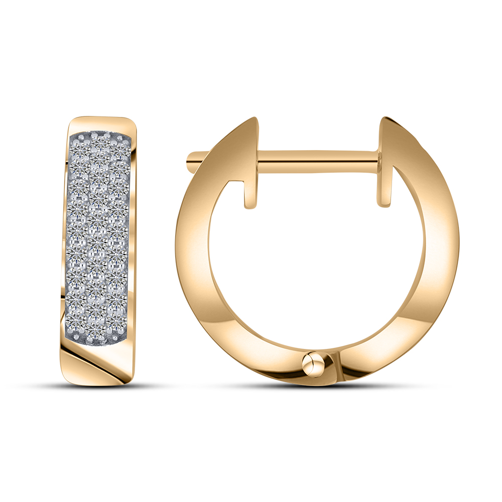 Серьги Конго из красного золота с камнями Бриллиант