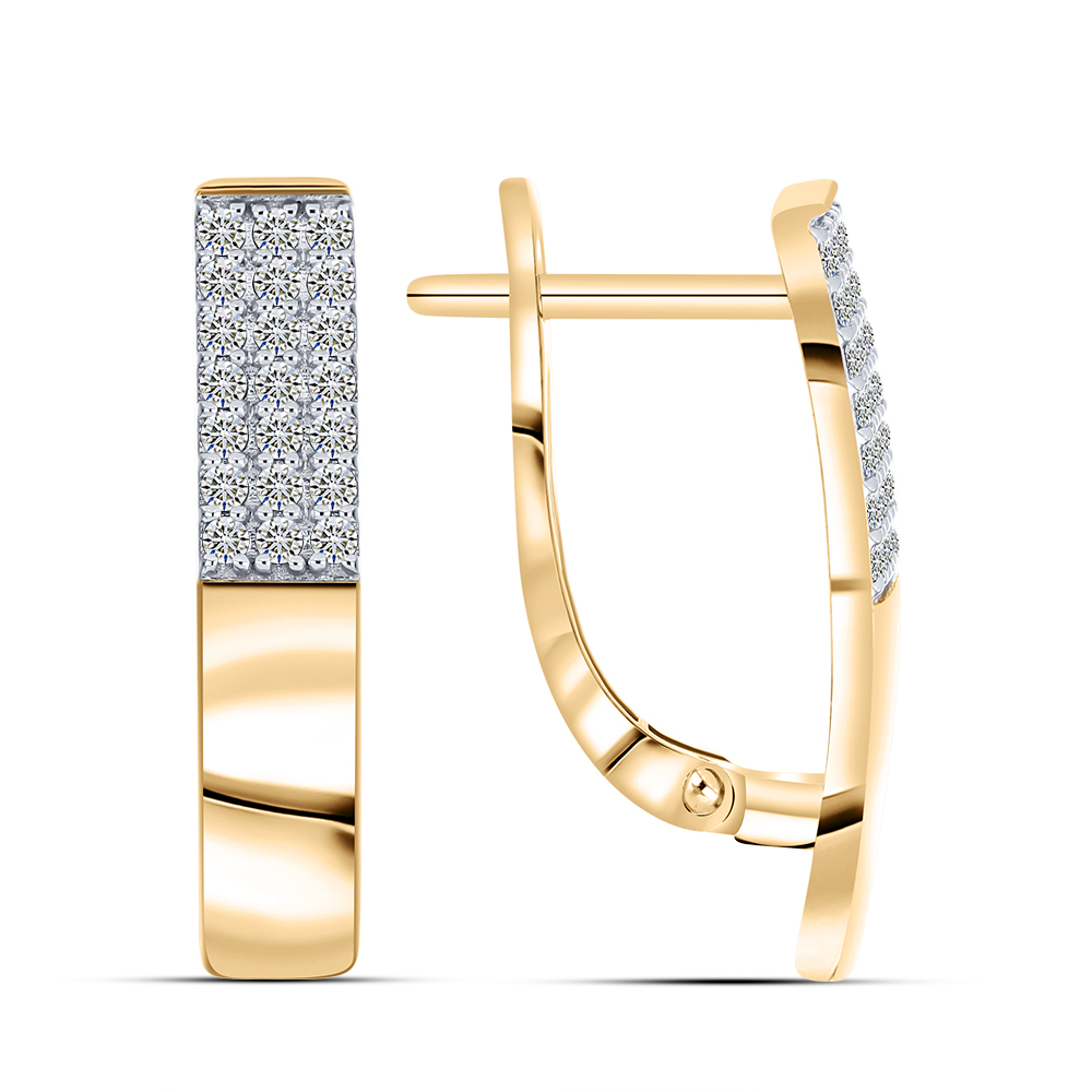 Серьги из красного золота с камнями Бриллиант