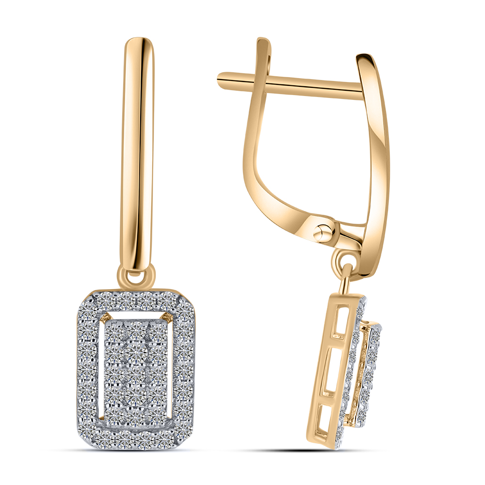 Cercei Suspendați din aur roșu cu pietre Diamant