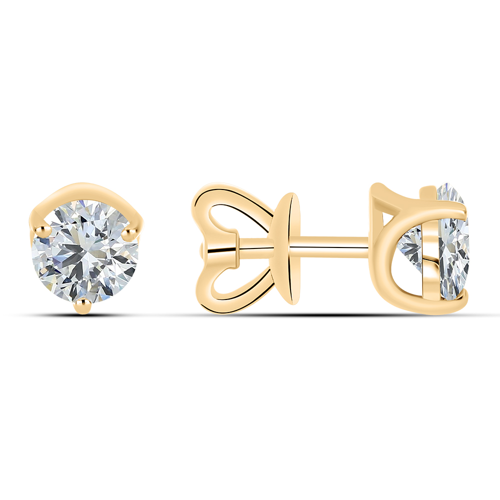Cercei Pusete din aur roșu cu pietre Cubic Zirconia Incolor