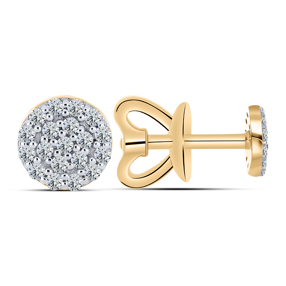 Cercei Pusete din aur roșu cu pietre Cubic Zirconia Incolor