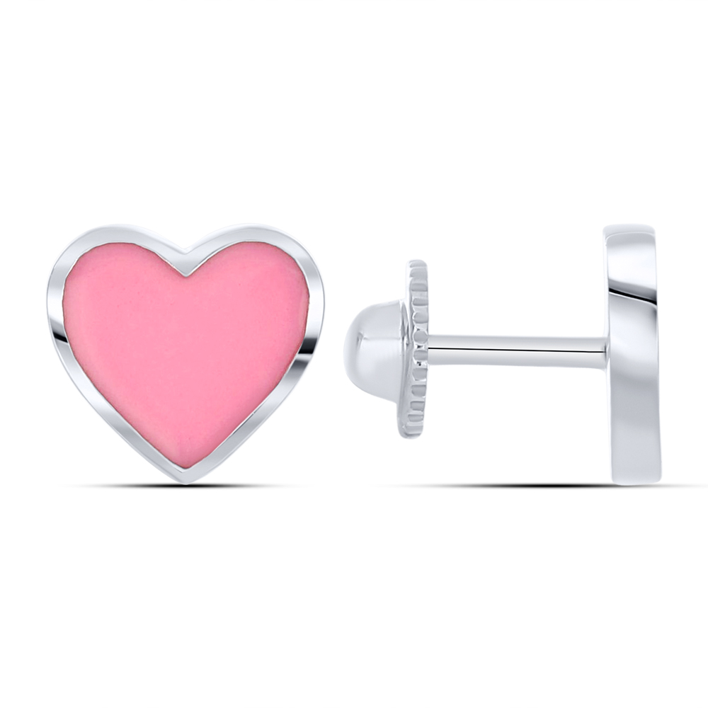 Cercei Pusete din aur alb cu pietre Emailare