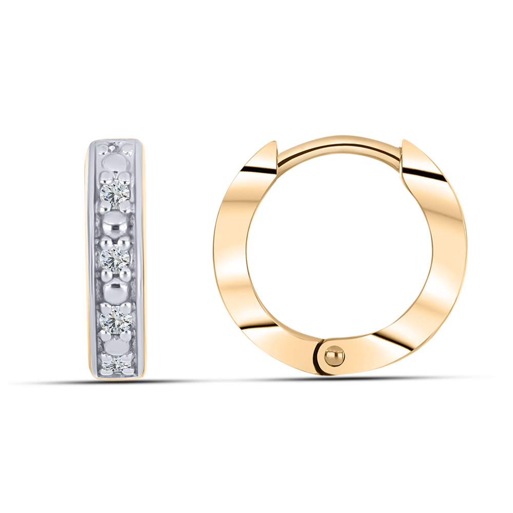 Cercei Creole din aur roșu cu pietre Cubic Zirconia Incolor