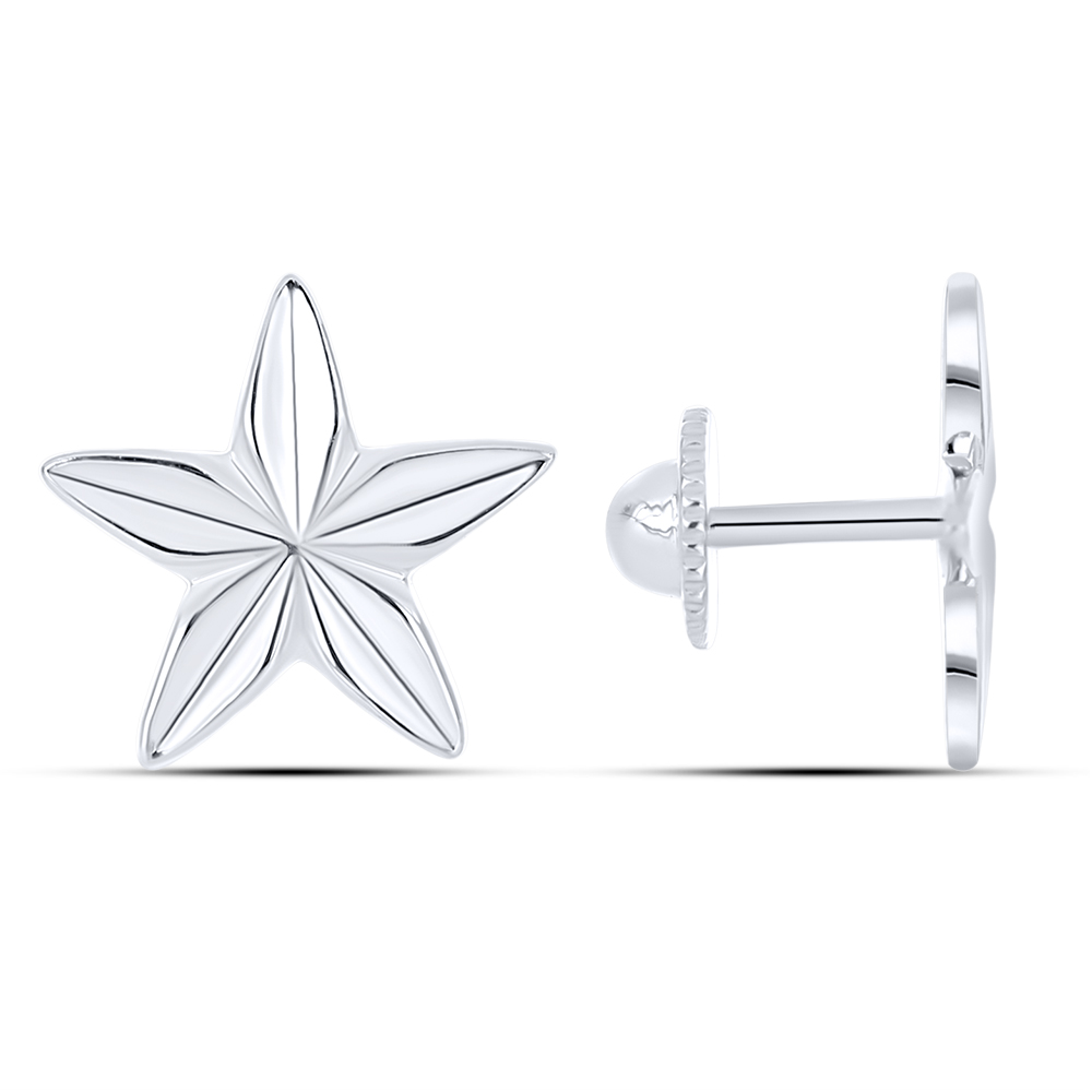 Cercei Pusete din aur alb fără pietre