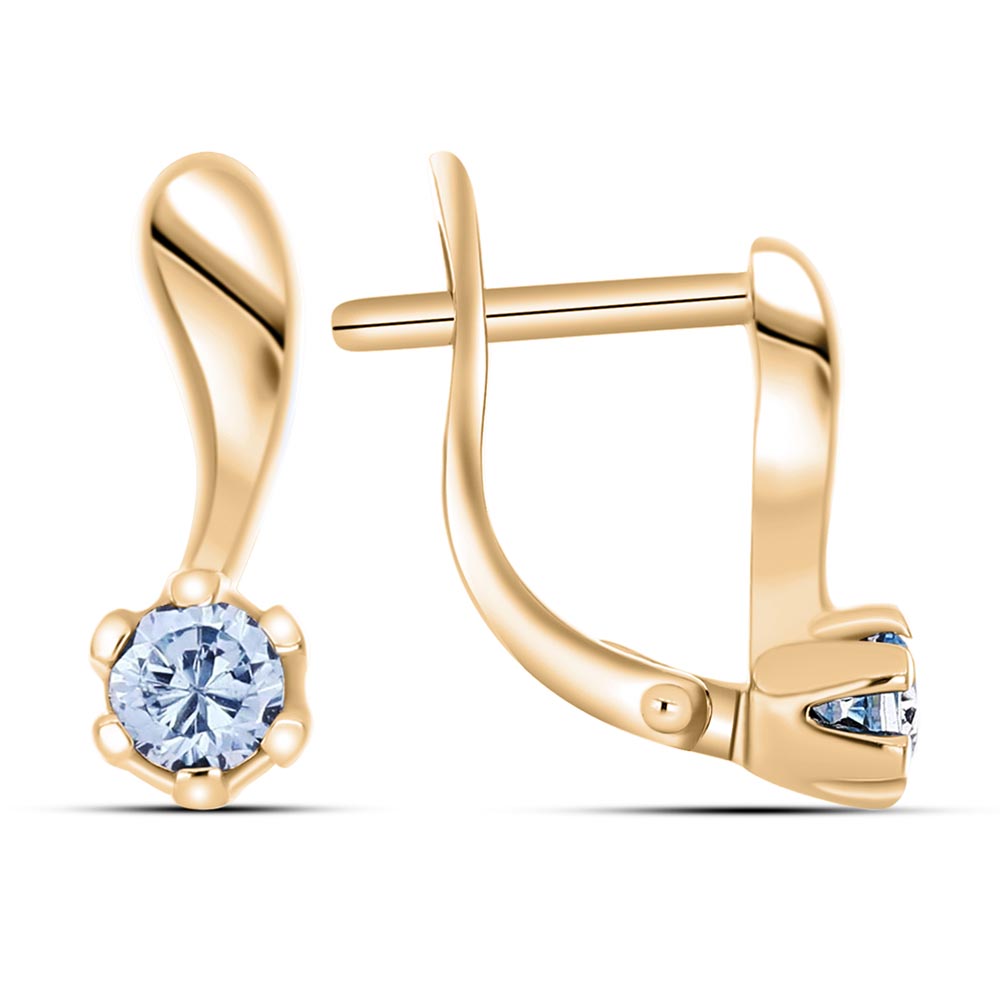 Cercei din aur roșu cu pietre Cubic Zirconia Incolor