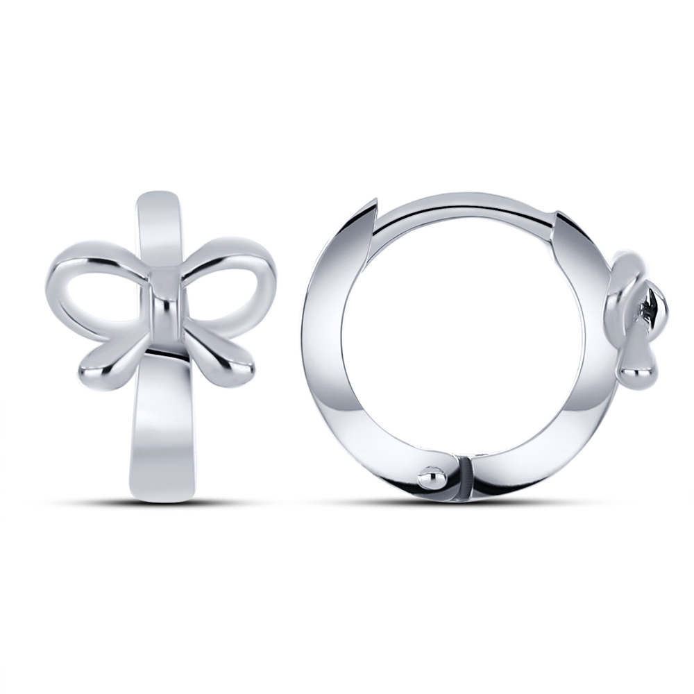 Cercei Creole din aur alb fără pietre