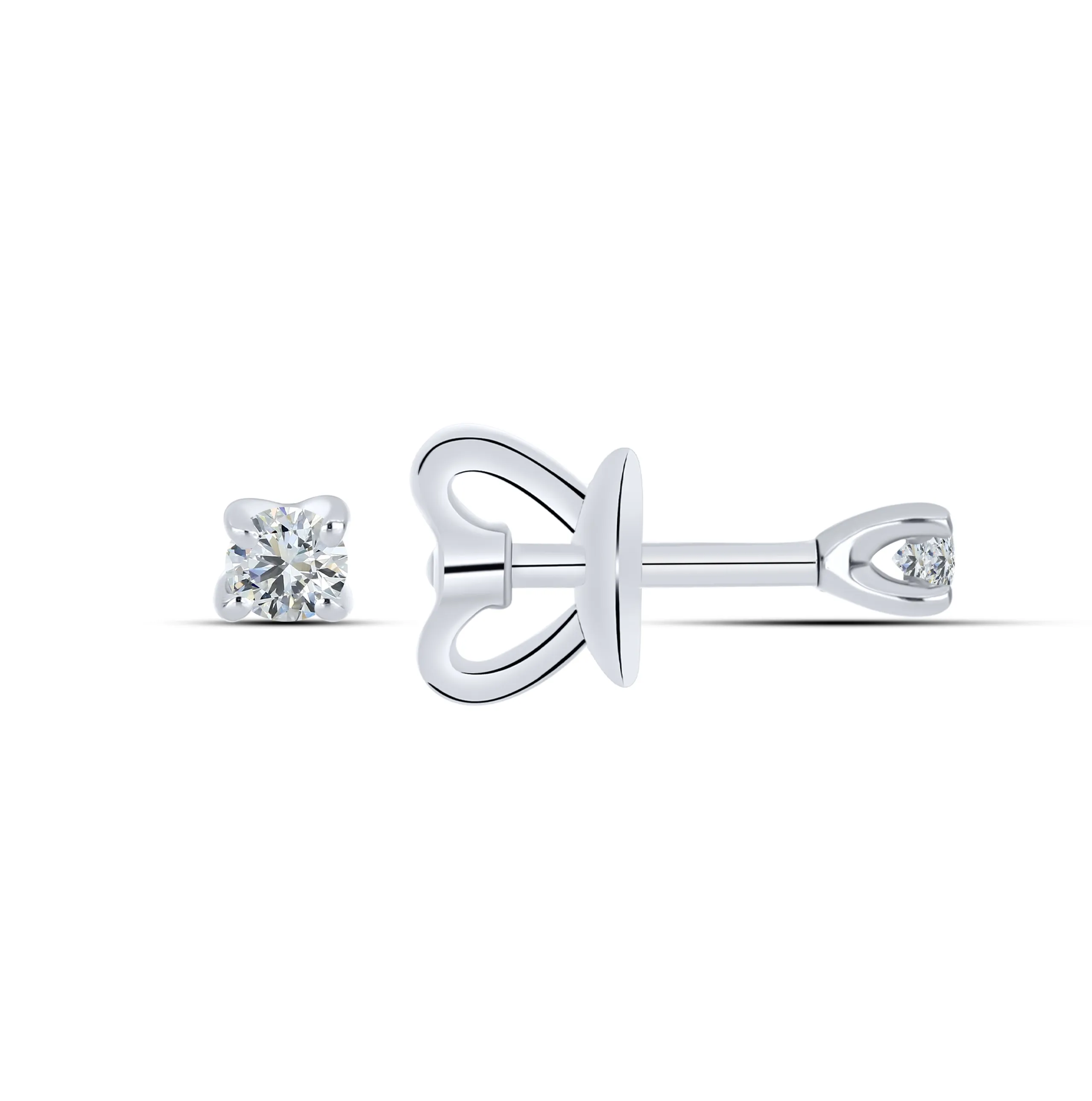 Cercei Pusete din aur alb cu Cubic Zirconia Incolor