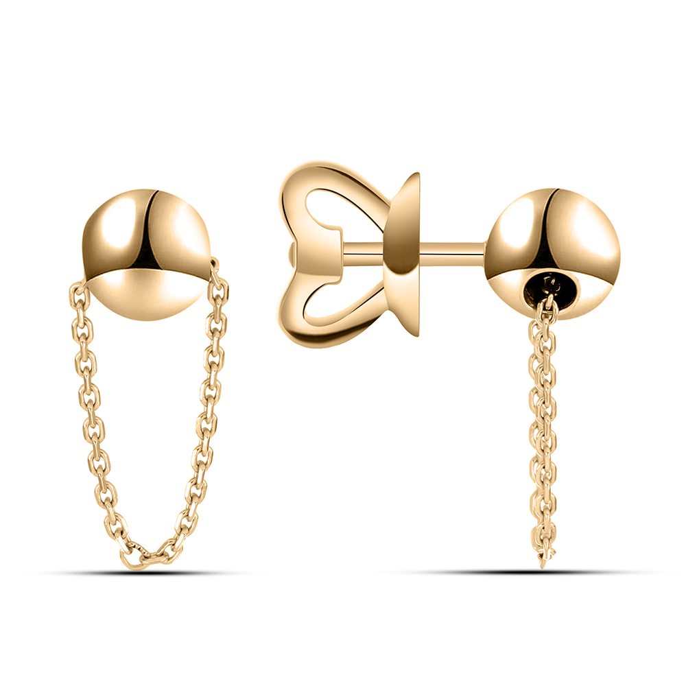 Cercei Pusete din aur roșu fără pietre