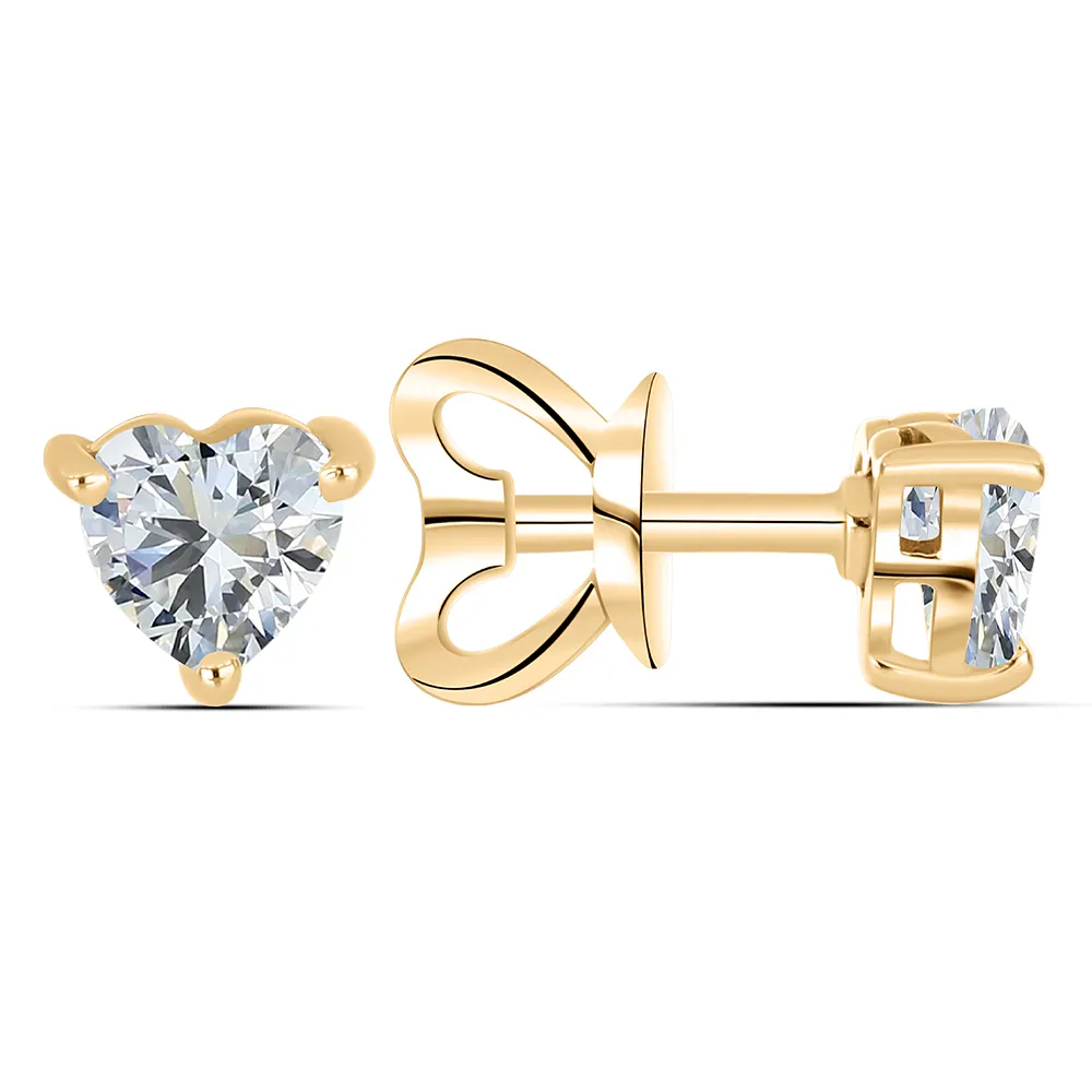 Cercei Pusete din aur roșu cu Cubic Zirconia Incolor