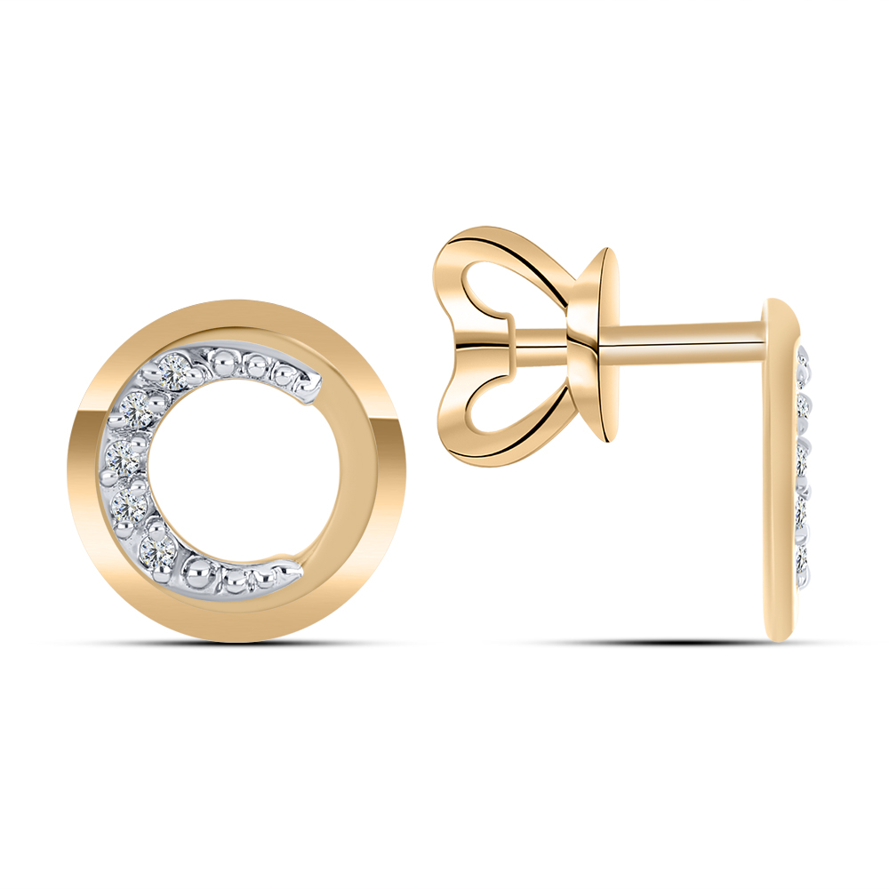 Серьги Пусеты из красного золота с камнями Фианит Бесцветный