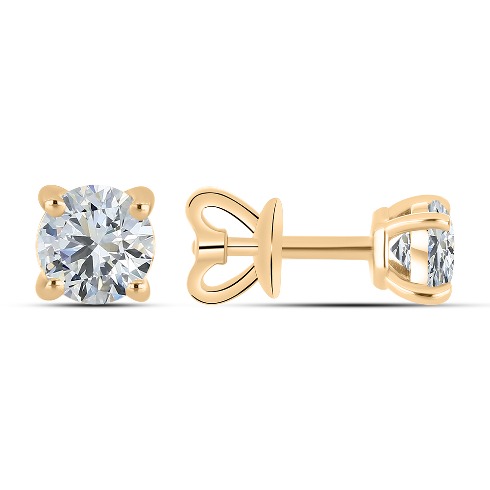 Cercei Pusete din aur roșu cu pietre Diamant