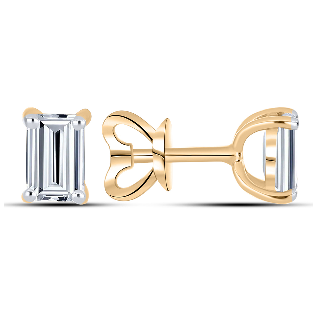 Cercei Pusete din aur roșu cu pietre Diamant crescut