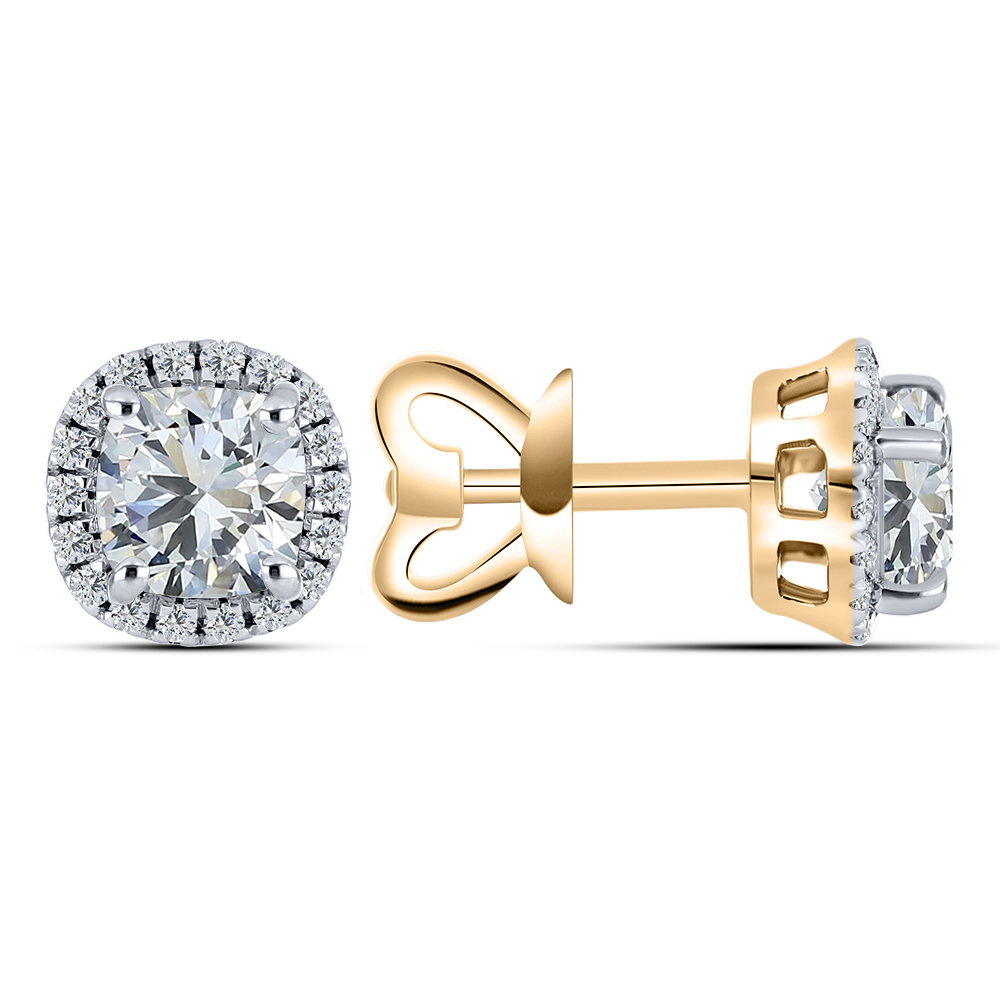 Cercei Pusete din aur roșu cu pietre Diamant crescut