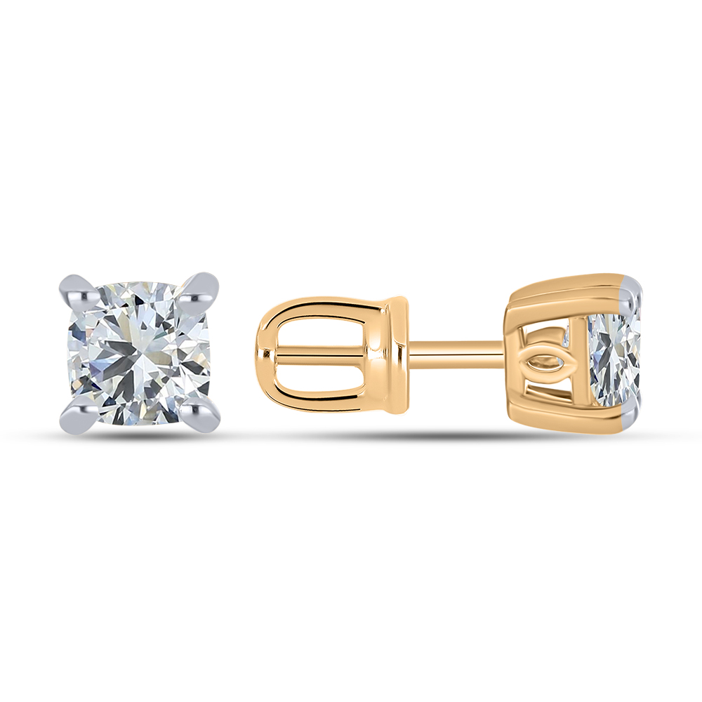 Cercei Pusete din aur roșu cu pietre Diamant crescut