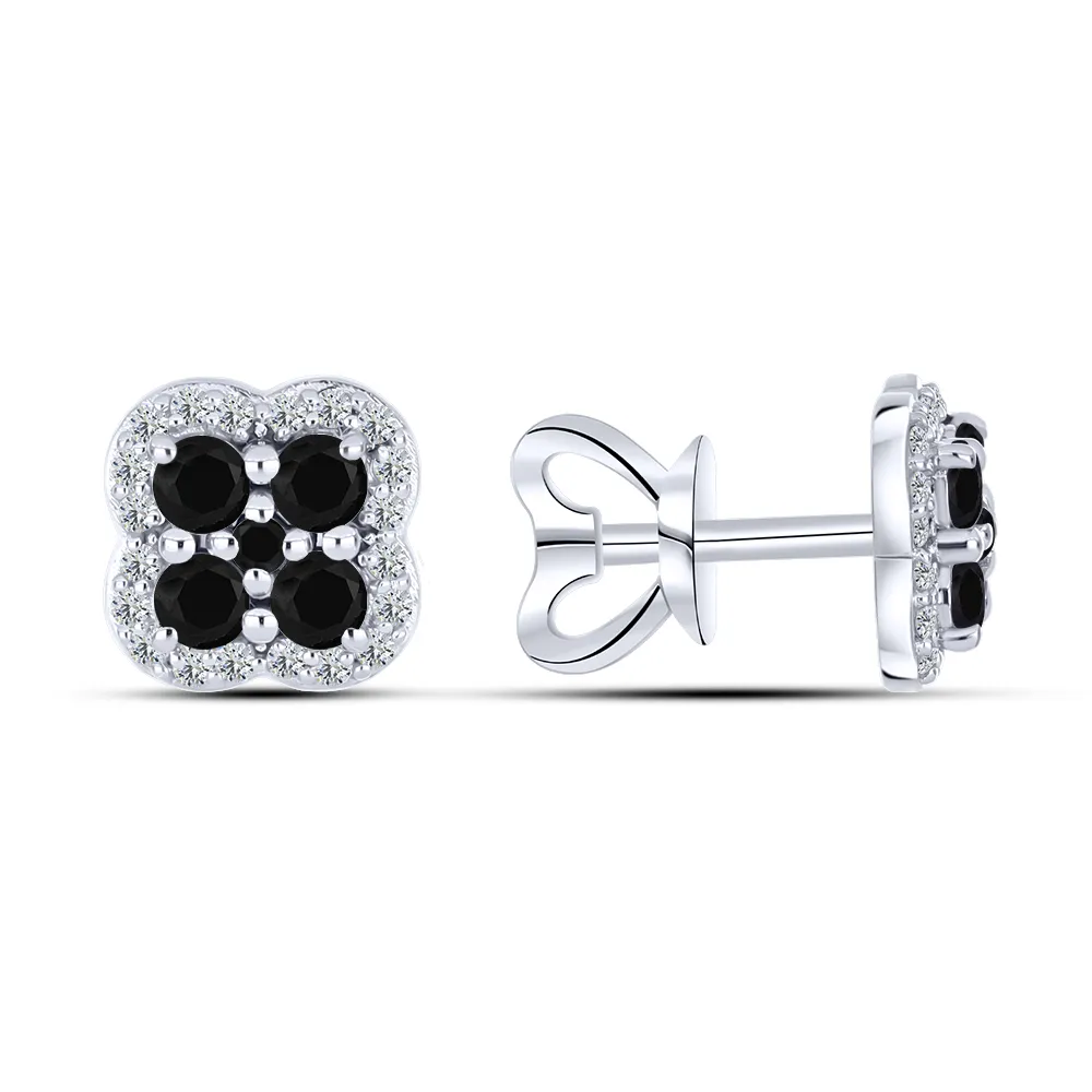 Cercei Pusete din aur alb cu Cubic Zirconia Incolor, Spinel natural