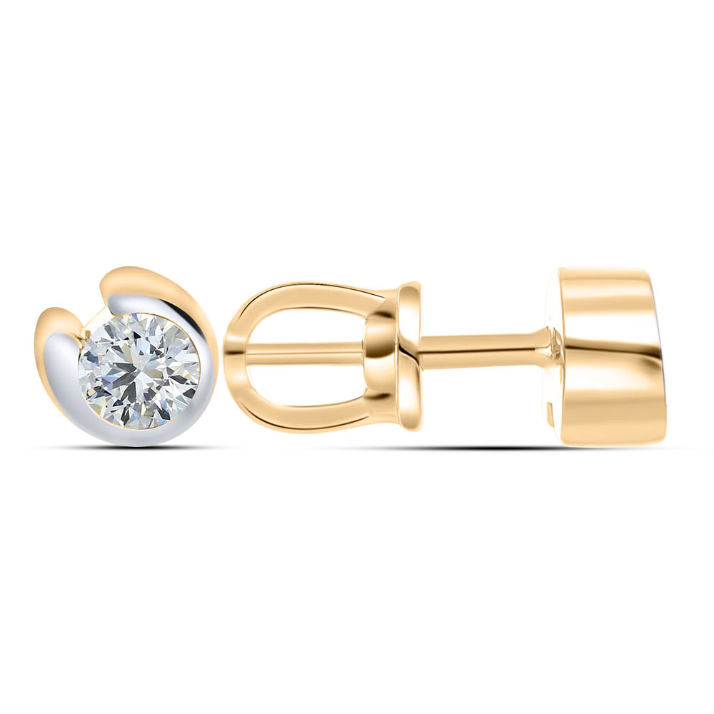 Cercei Pusete din aur roșu cu pietre Diamant