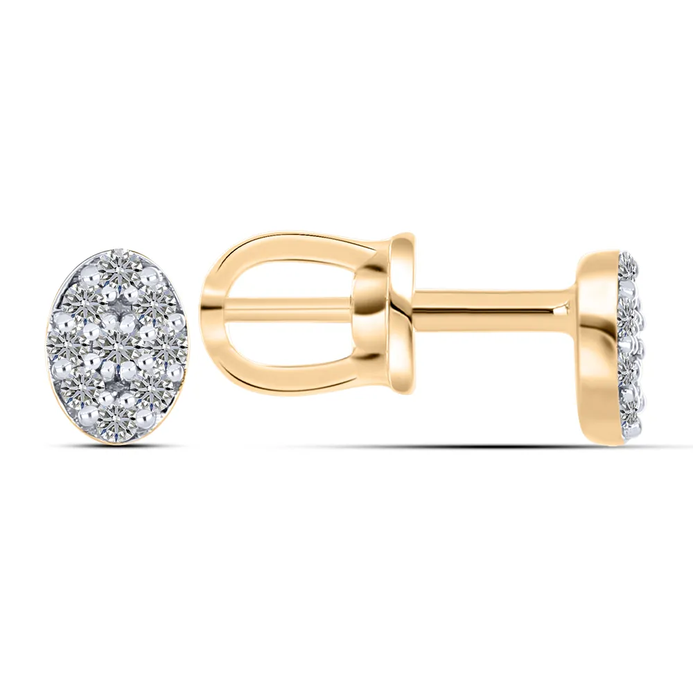 Cercei Pusete din aur roșu cu Diamant