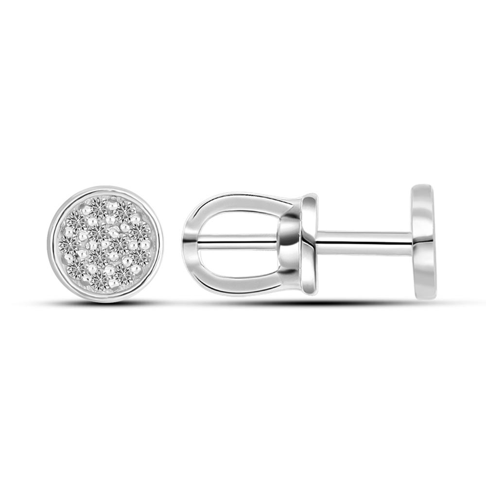 Cercei Pusete din aur alb cu Diamant