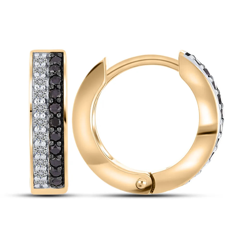 Cercei Creole din aur roșu cu Diamant, Diamant negru