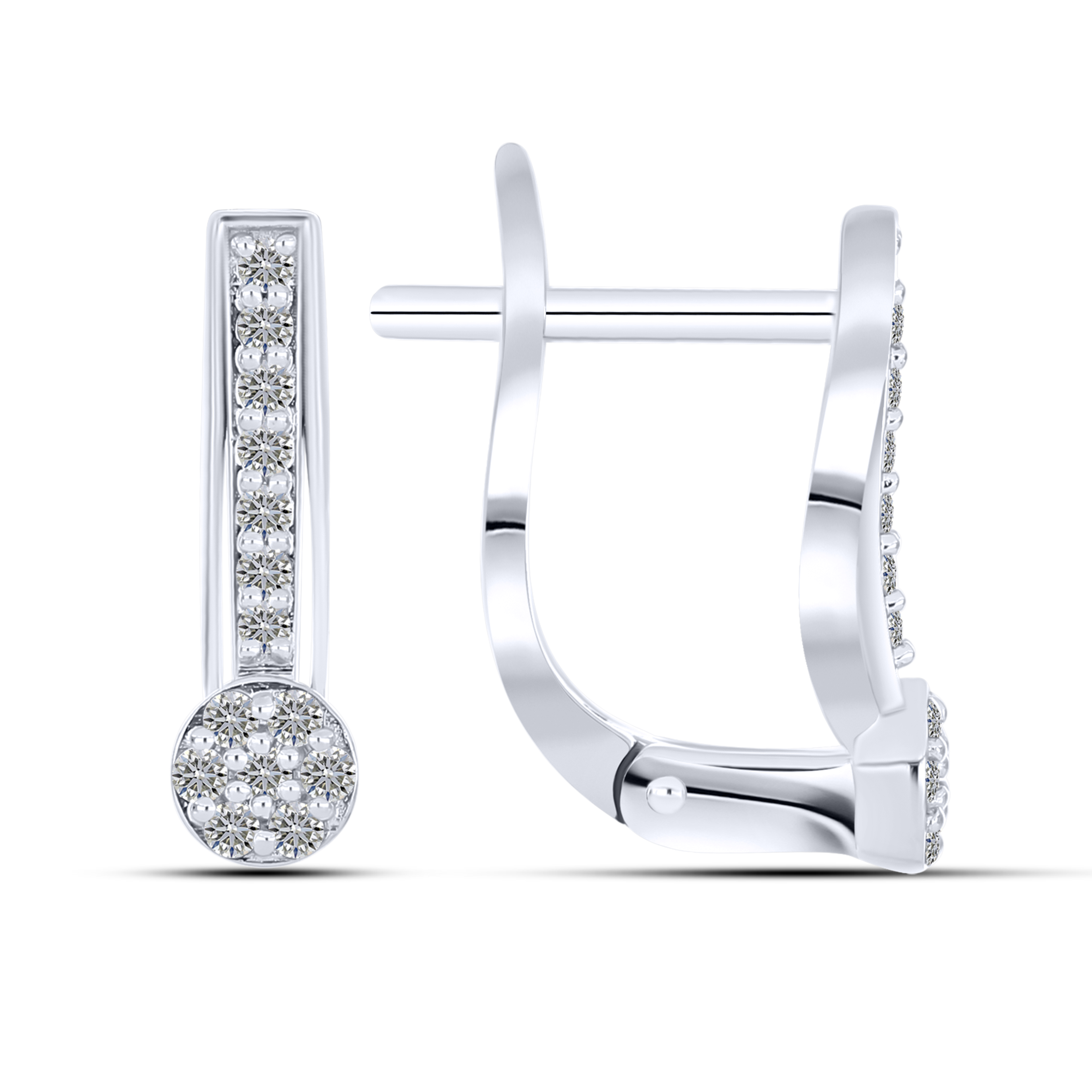 Cercei din aur alb cu Diamant