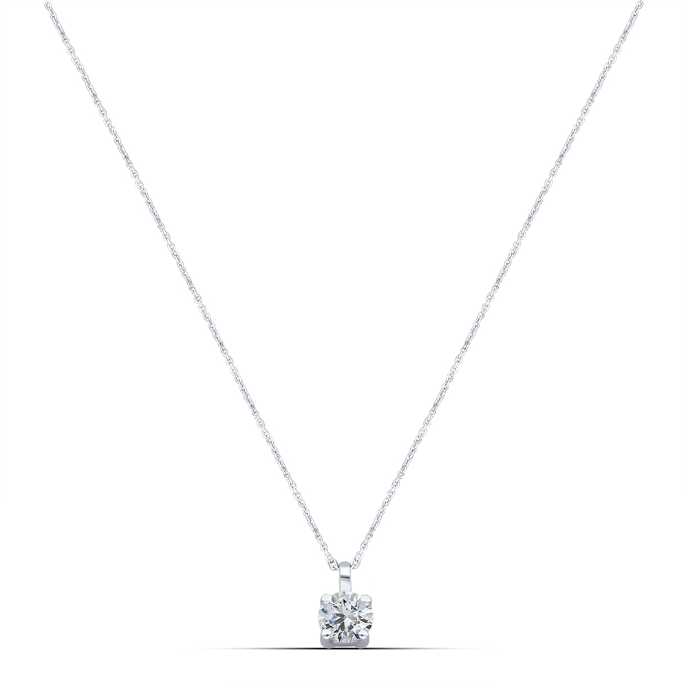 Colier din aur alb cu pietre Cubic Zirconia Incolor