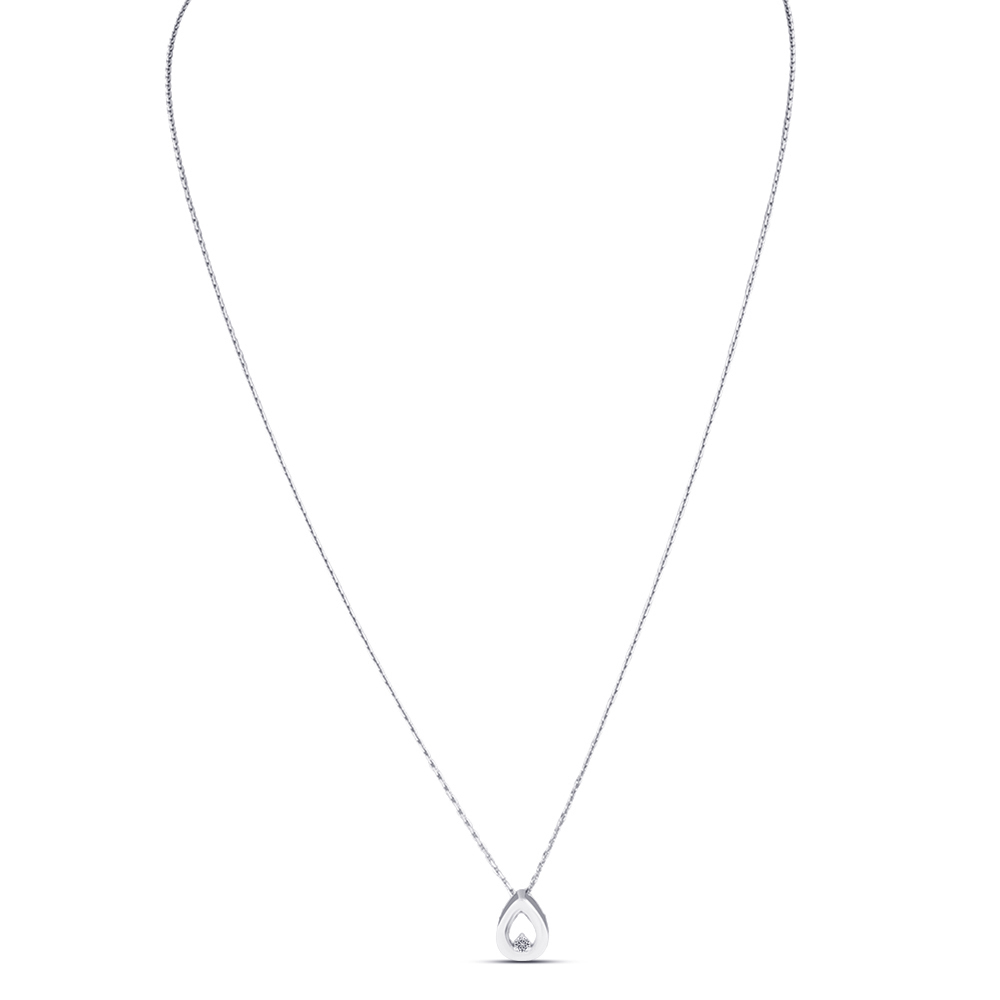 Колье из белого золота с камнями Бриллиант