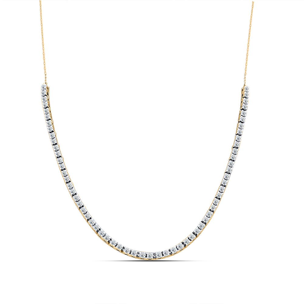 Colier din aur roșu cu pietre Cubic Zirconia Incolor