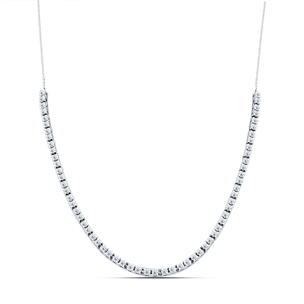 Colier din aur alb cu Cubic Zirconia Incolor