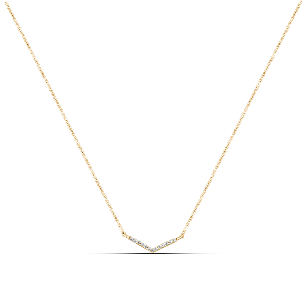 Colier din aur roșu cu pietre Cubic Zirconia Incolor