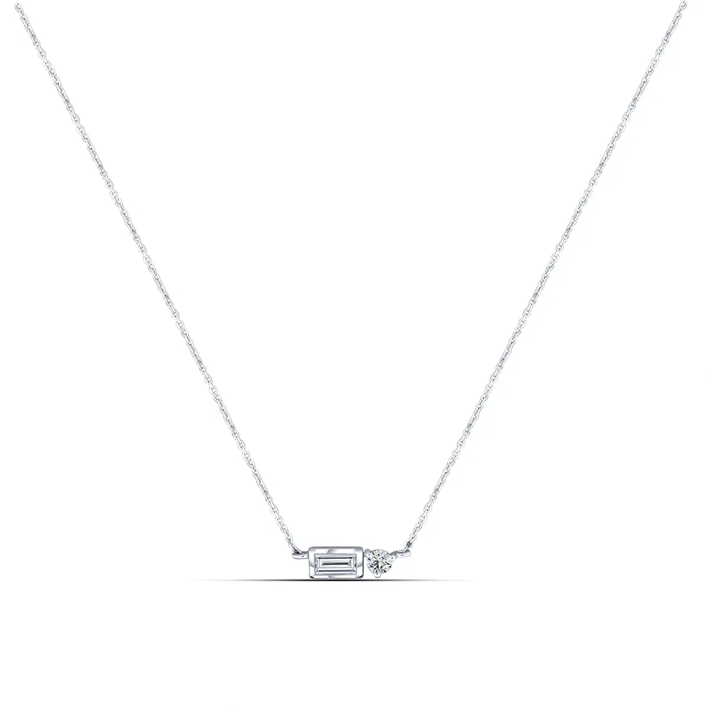 Colier din aur alb cu Cubic Zirconia Incolor