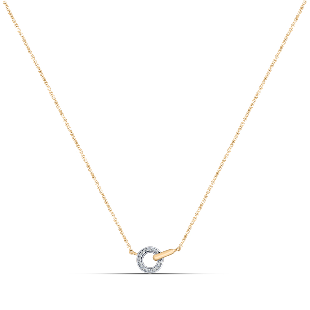 Colier din aur roșu cu pietre Cubic Zirconia Incolor