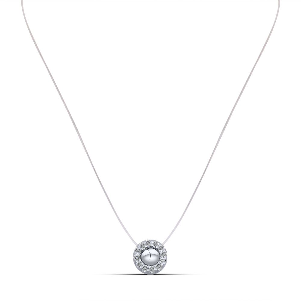 Colier din aur alb cu pietre Diamant