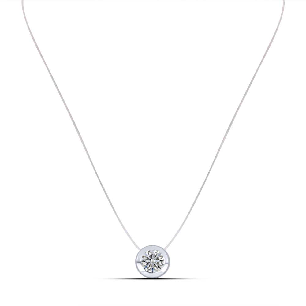 Colier din aur alb cu pietre Diamant