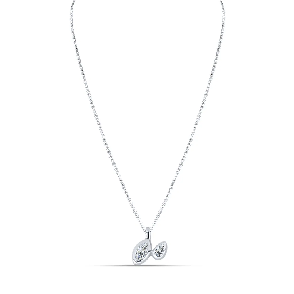 Colier din aur alb cu Cubic Zirconia Incolor