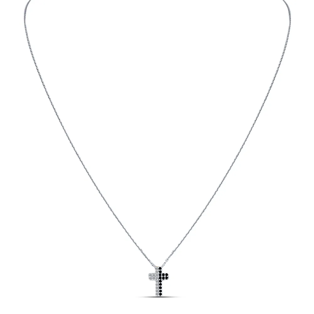 Colier din aur alb cu Diamant, Diamant negru
