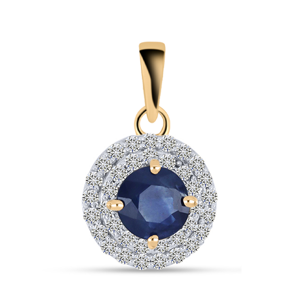 Подвеска из красного золота с камнями Бриллиант, Сапфир
