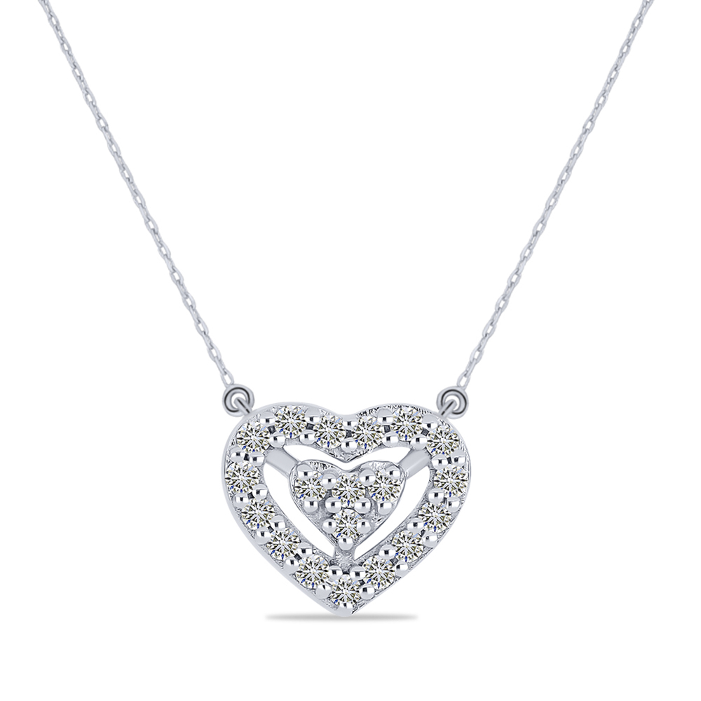 Колье из белого золота с камнями Бриллиант