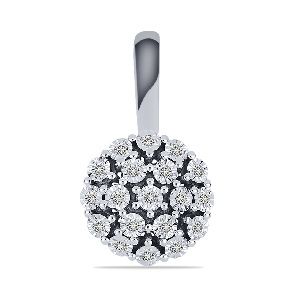 Подвеска из белого золота с камнями Бриллиант