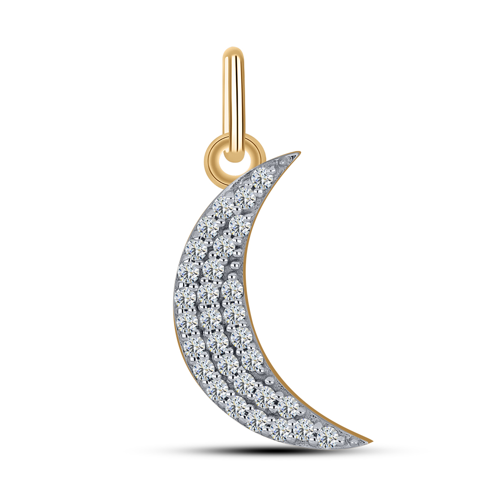 Pandantiv din aur roșu cu pietre Cubic Zirconia Incolor