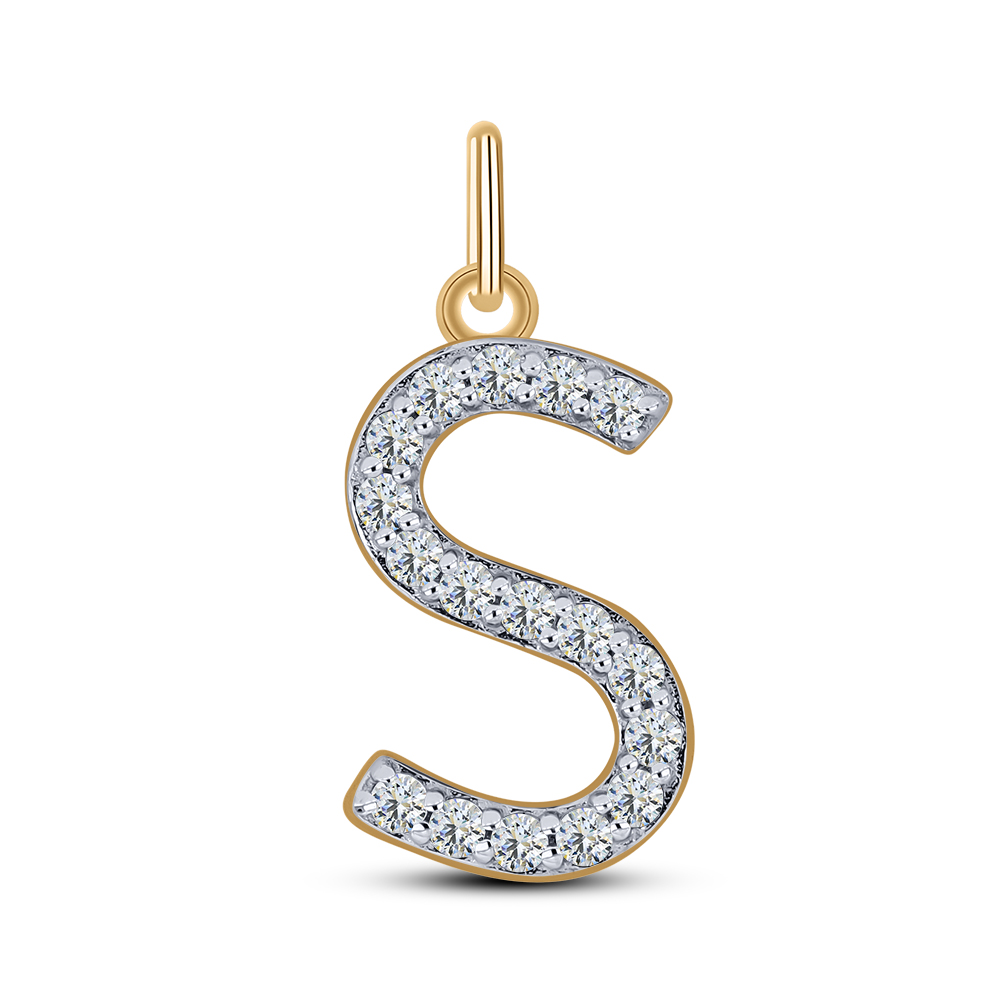 Pandantiv din aur roșu cu pietre Cubic Zirconia Incolor