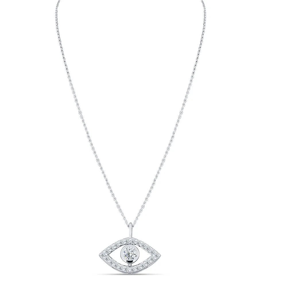 Colier din aur alb cu Cubic Zirconia Incolor
