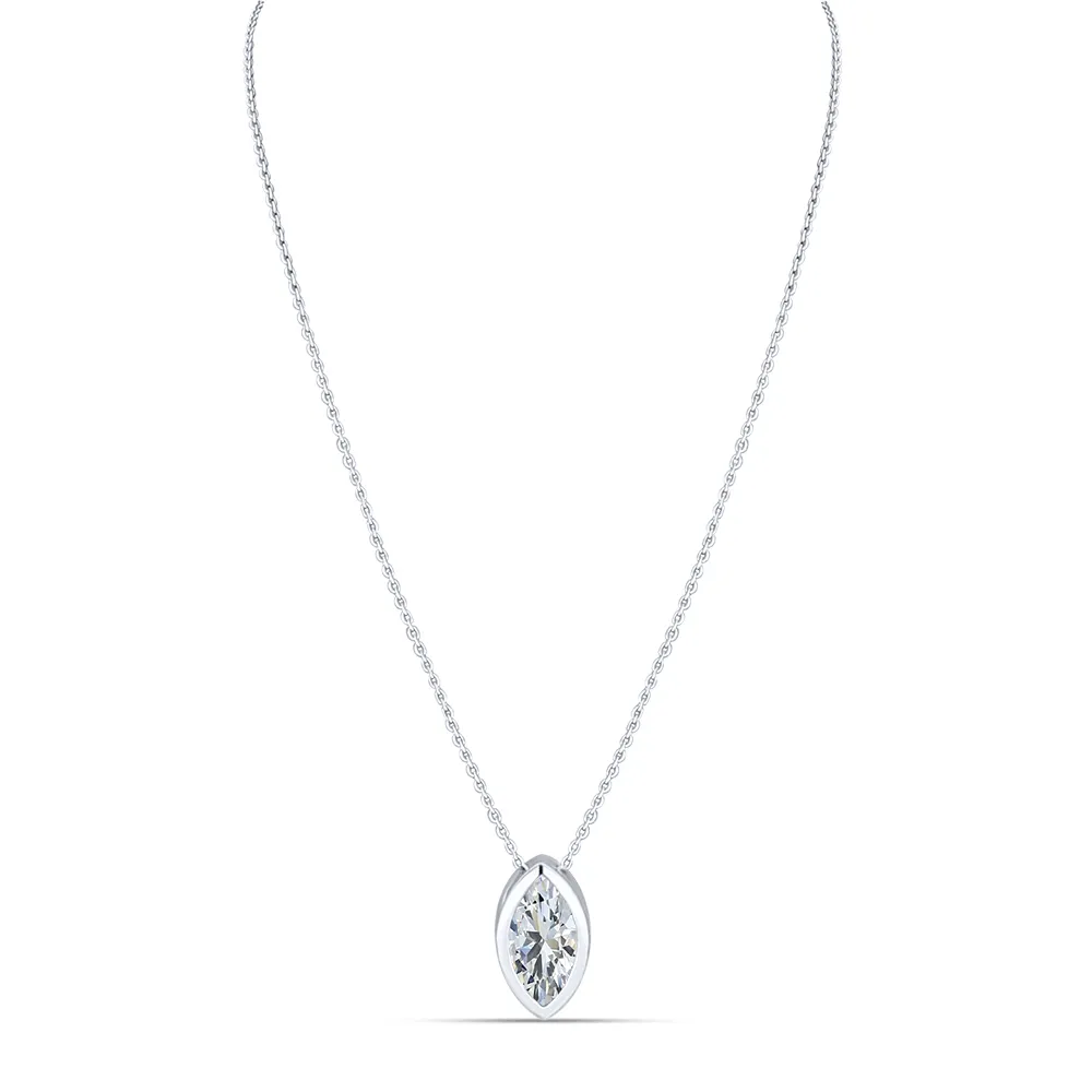 Colier din aur alb cu Cubic Zirconia Incolor