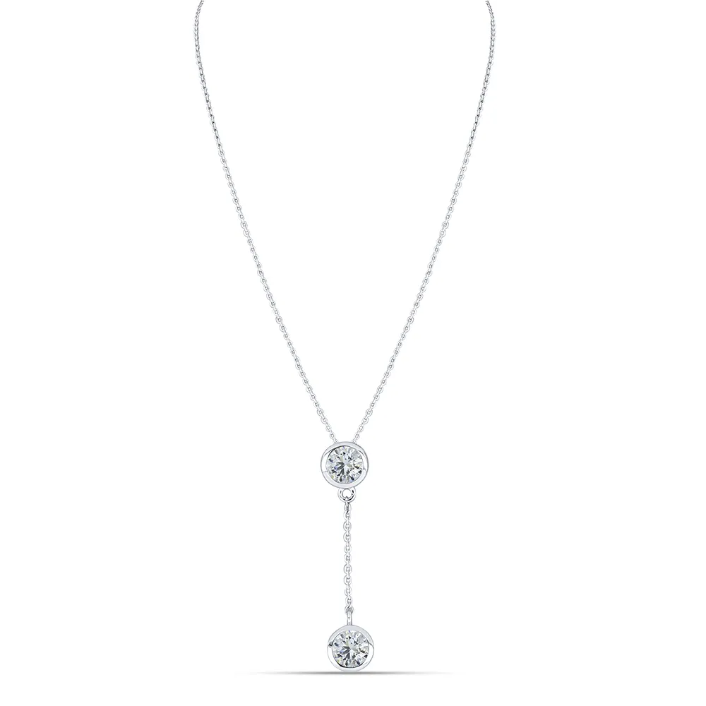 Colier din aur alb cu Cubic Zirconia Incolor