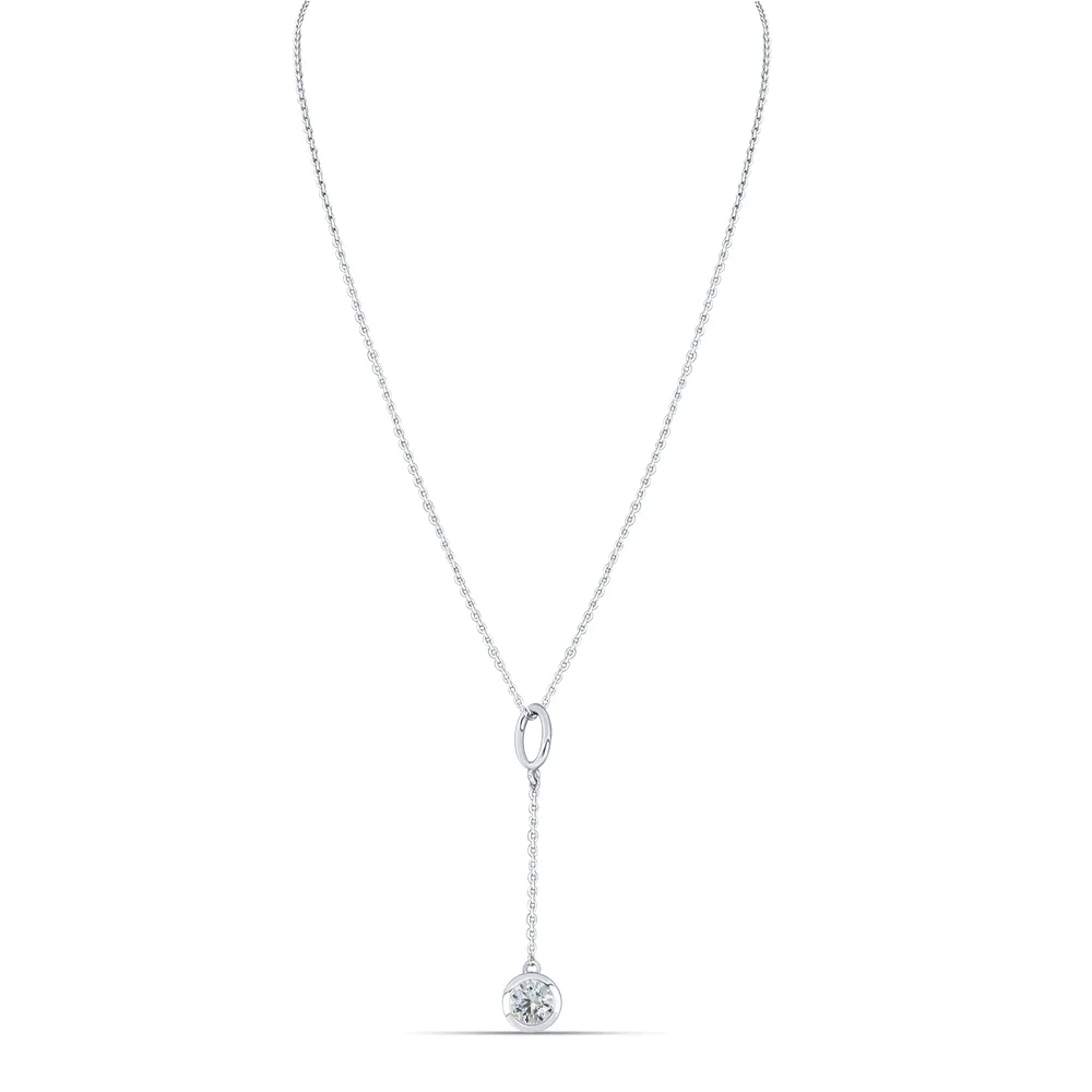 Colier din aur alb cu Cubic Zirconia Incolor