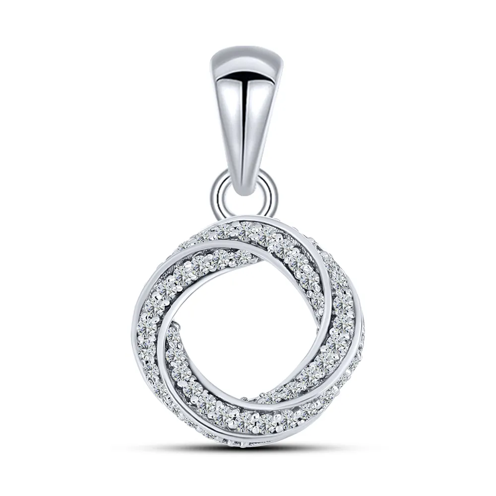 Pandantiv din aur alb cu Cubic Zirconia Incolor