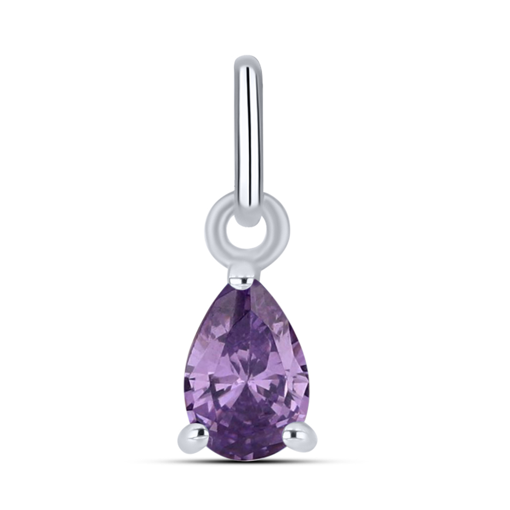Pandantiv din aur alb cu pietre Cubic Zirconia Liliachiu