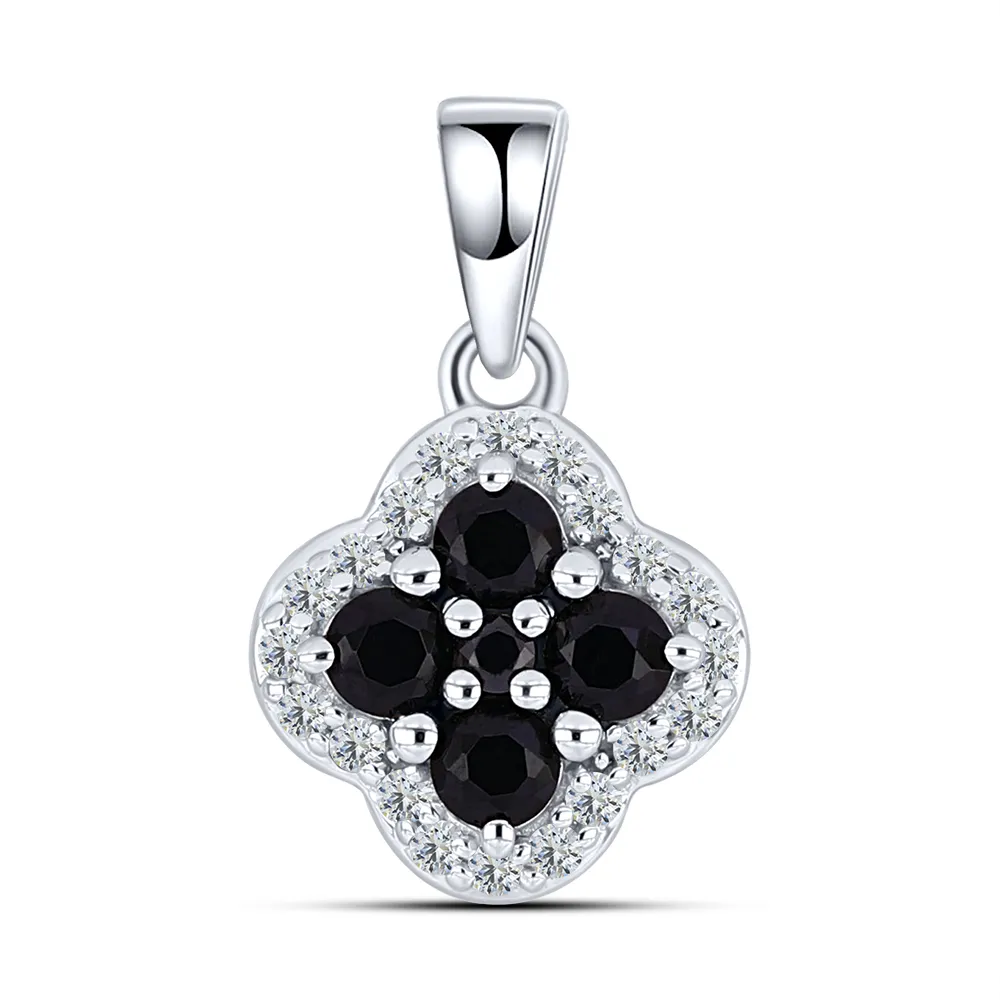 Pandantiv din aur alb cu Cubic Zirconia Incolor, Spinel natural