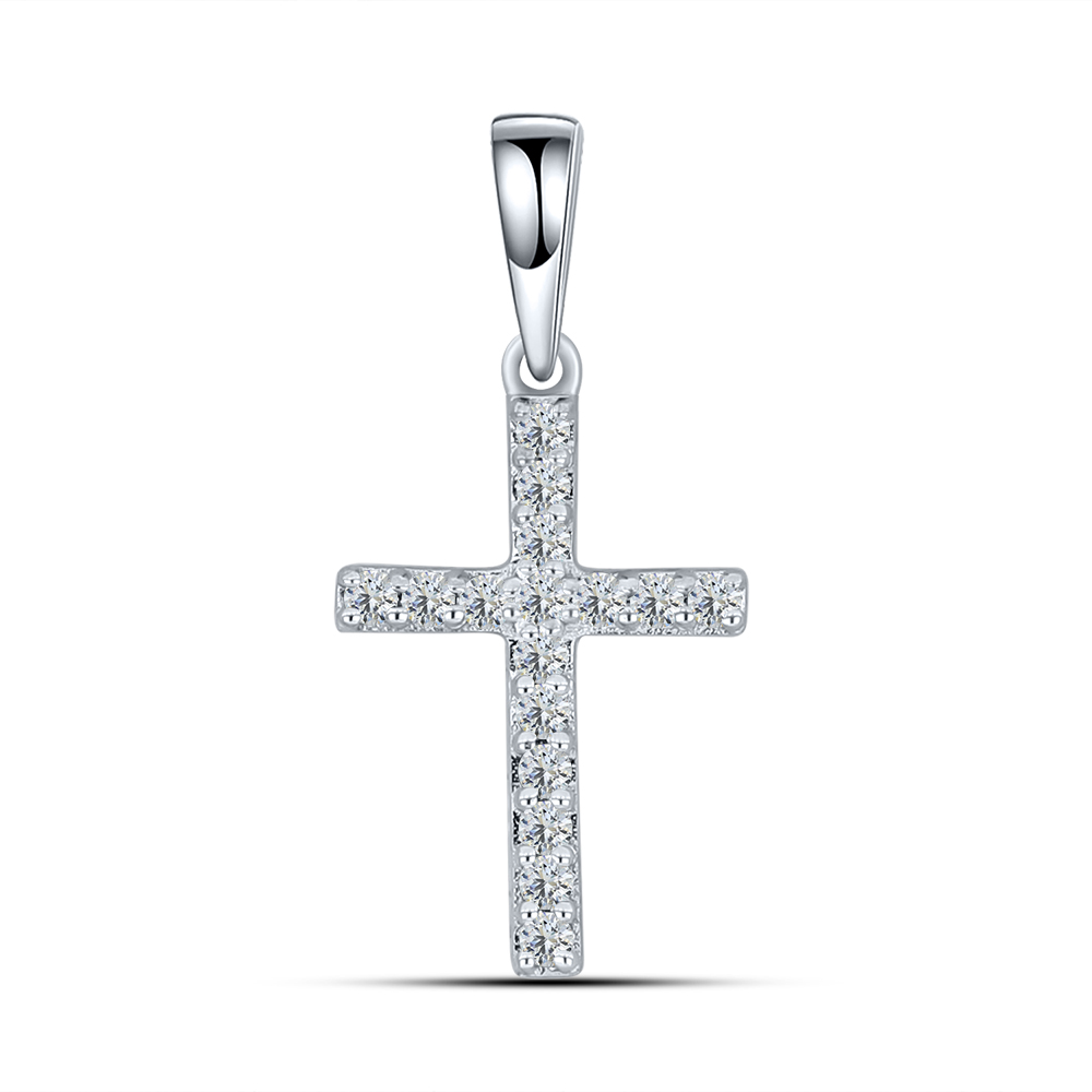 Cruce din aur alb cu Diamant
